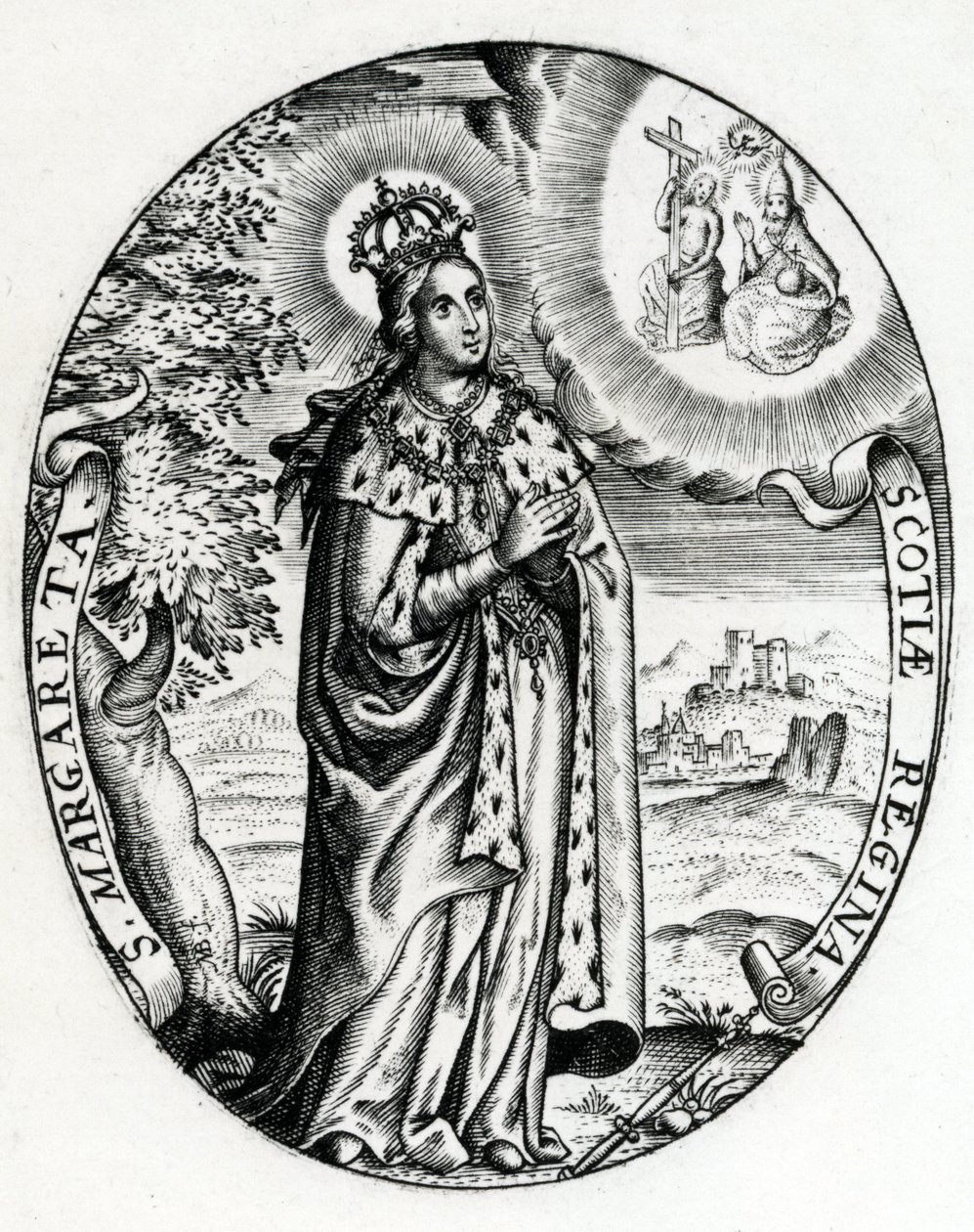 Saint Margaret, dronning av Skottland, ca. 1618 av Marten Baes