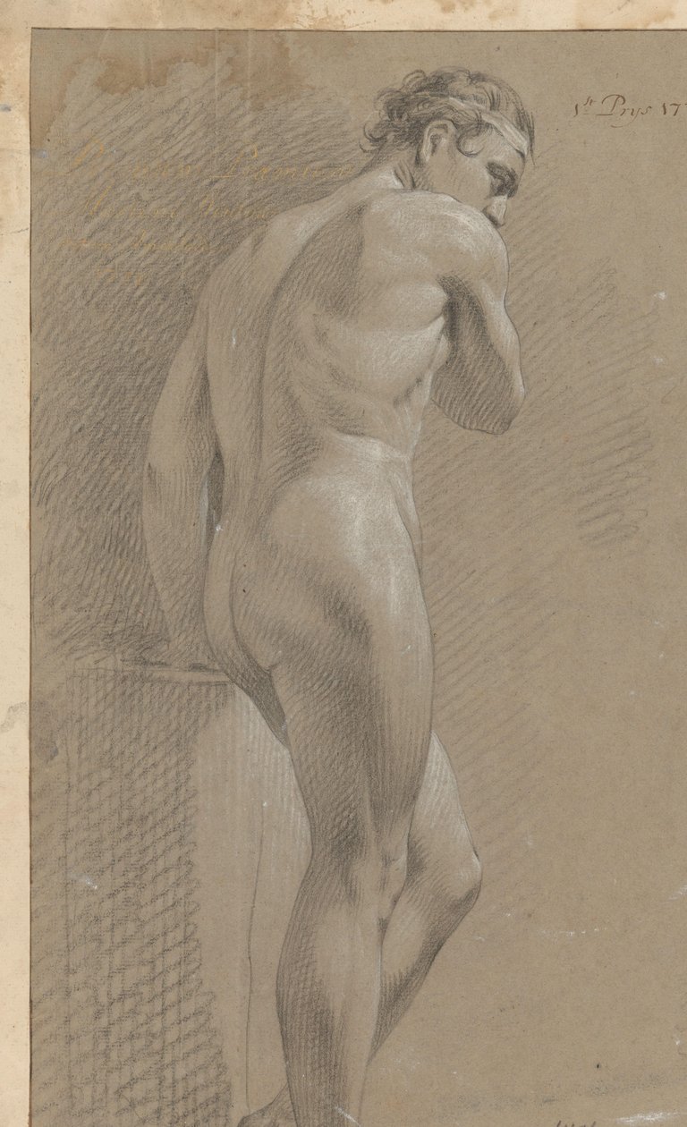 Stående naken mann, sett bakfra (1. premie 1770) av Marten Houtman