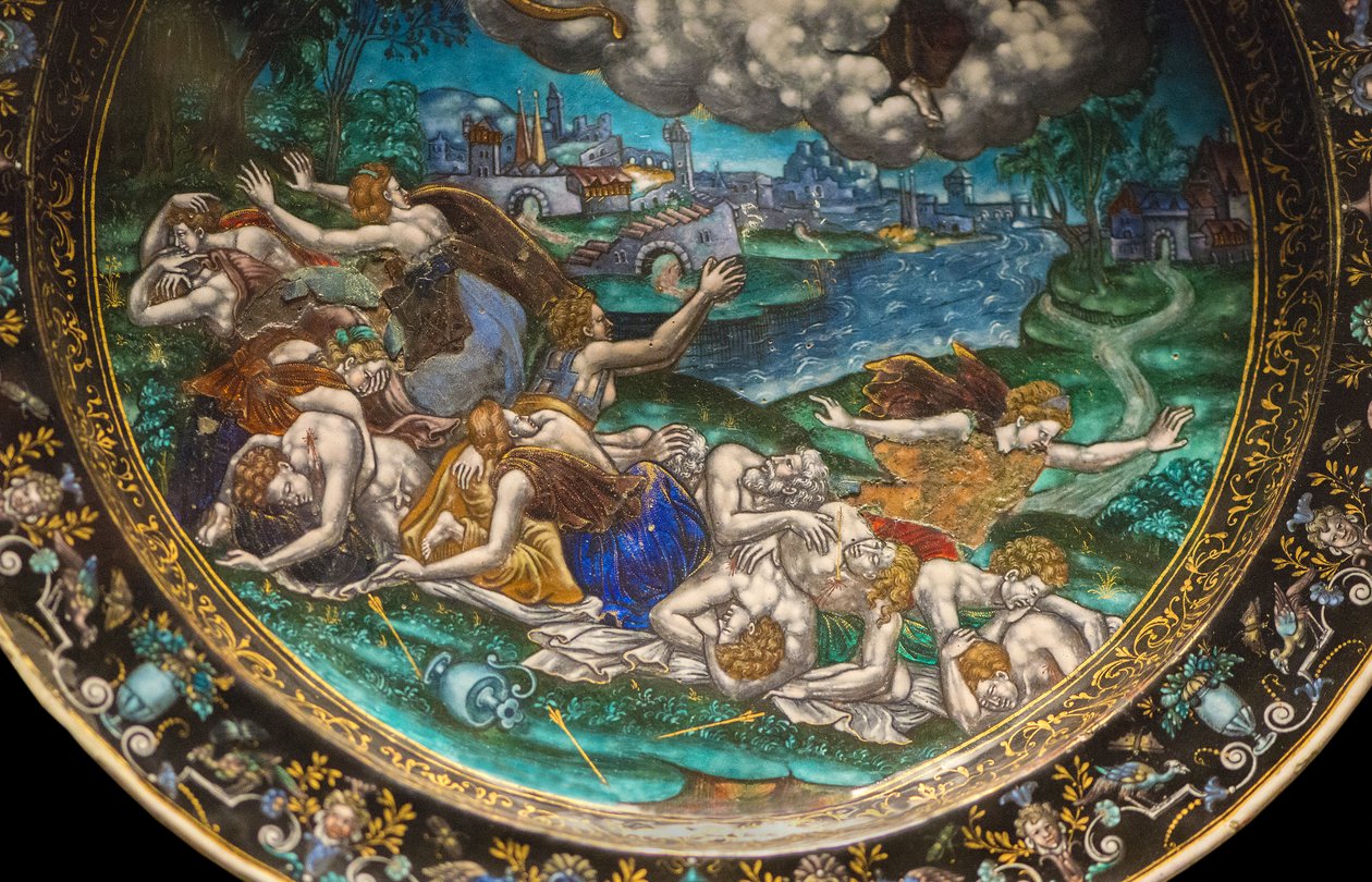 Massakren på Niobides, detalj, ca. 1580 (objekt) av Martial Courteys