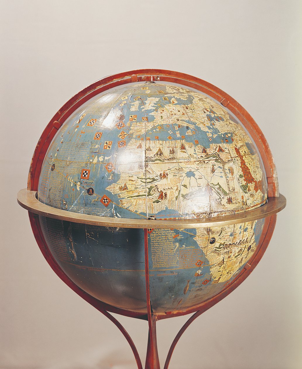 Terrestrial Globe, som viser Det indiske hav, laget i Nürnberg, 1492 (detalj av 158167) av Martin Behaim