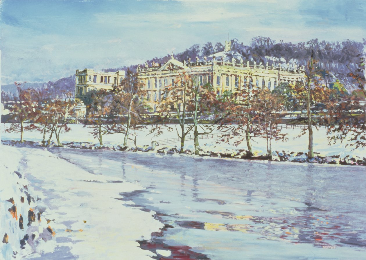 Chatsworth - Midwinter, 1996 (gouache) av Martin Decent