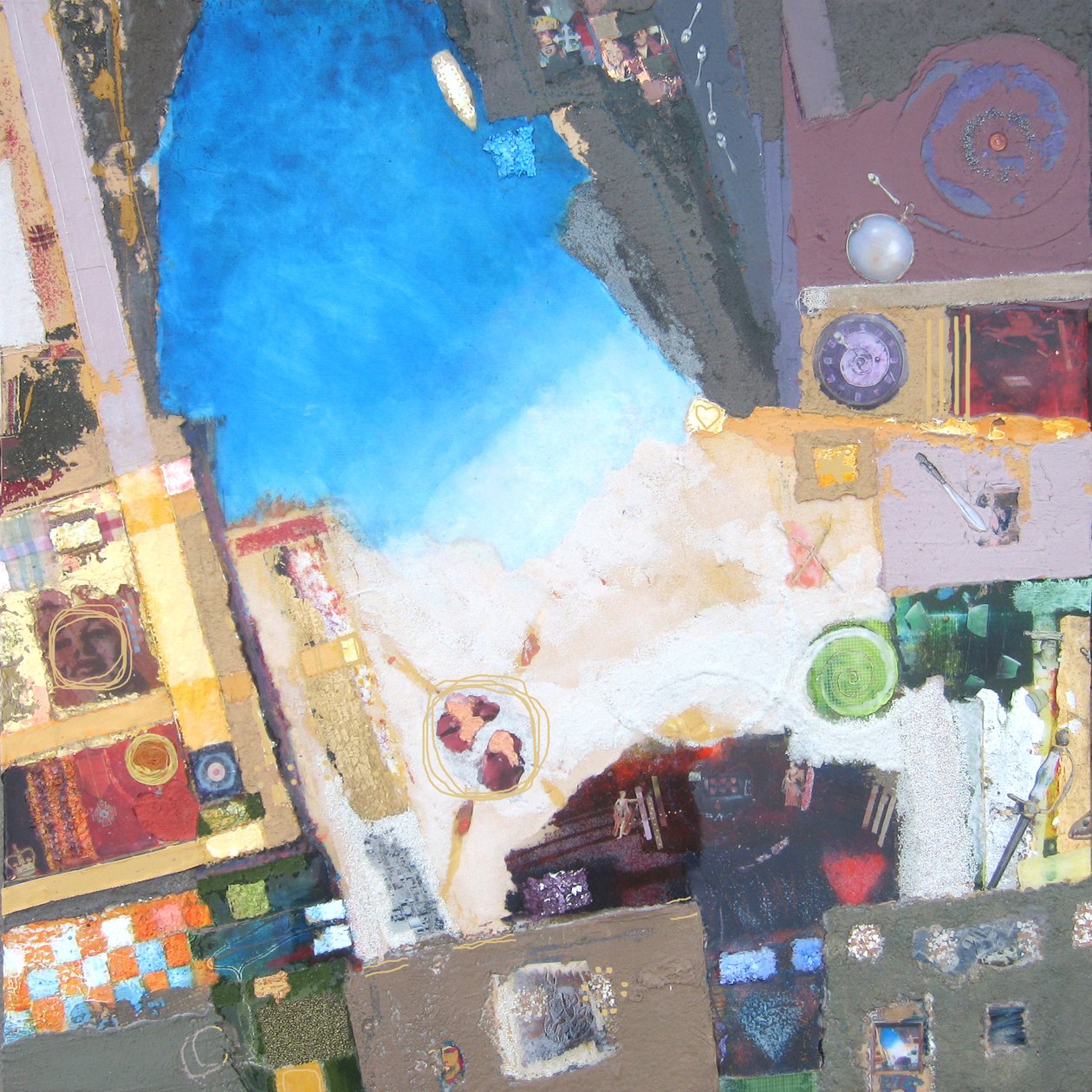 Coney Island, 2014 (blandet media på lerret) av Martin Decent