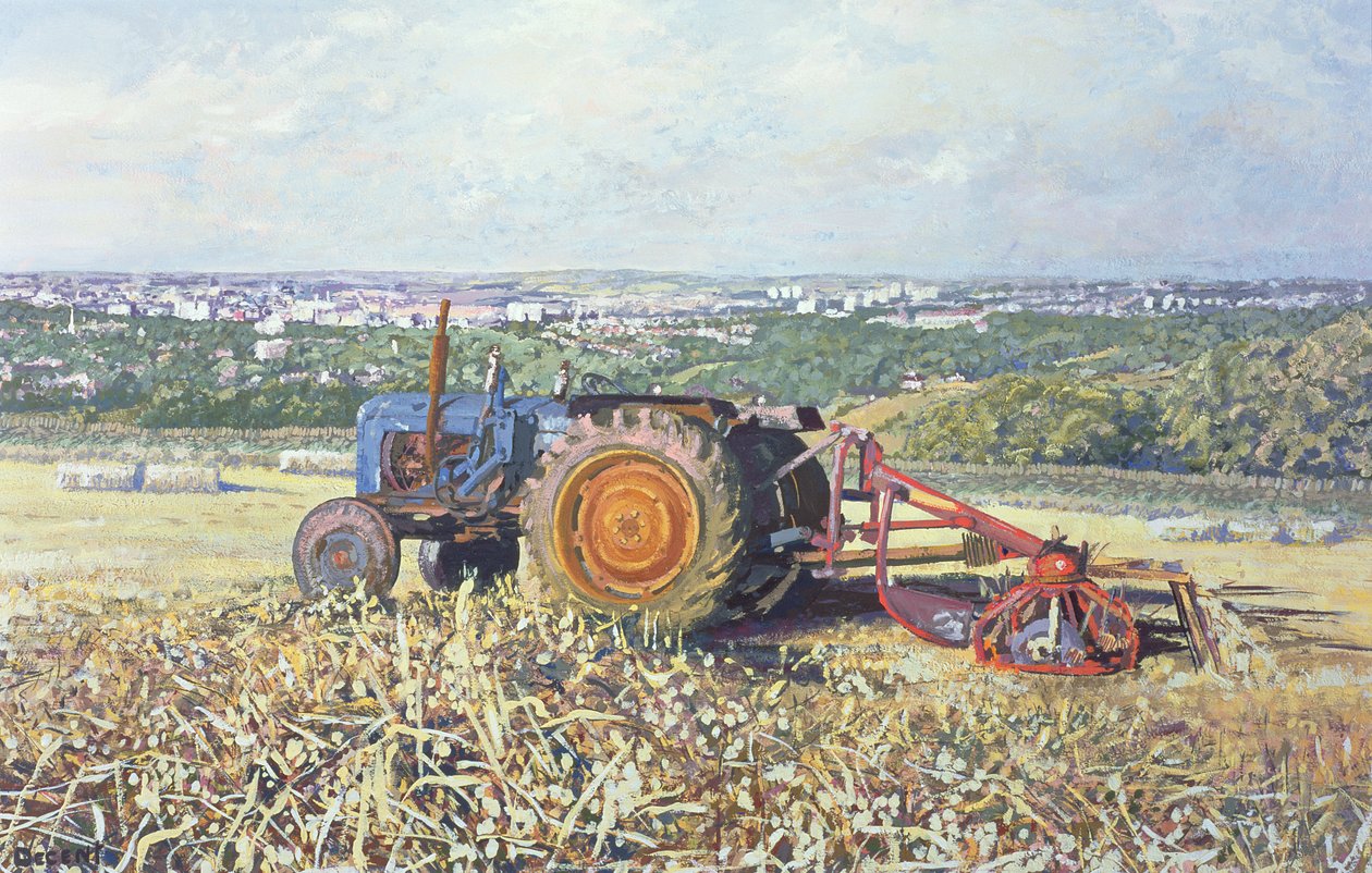 Harvesting Tractor, 1995 (gouache) av Martin Decent