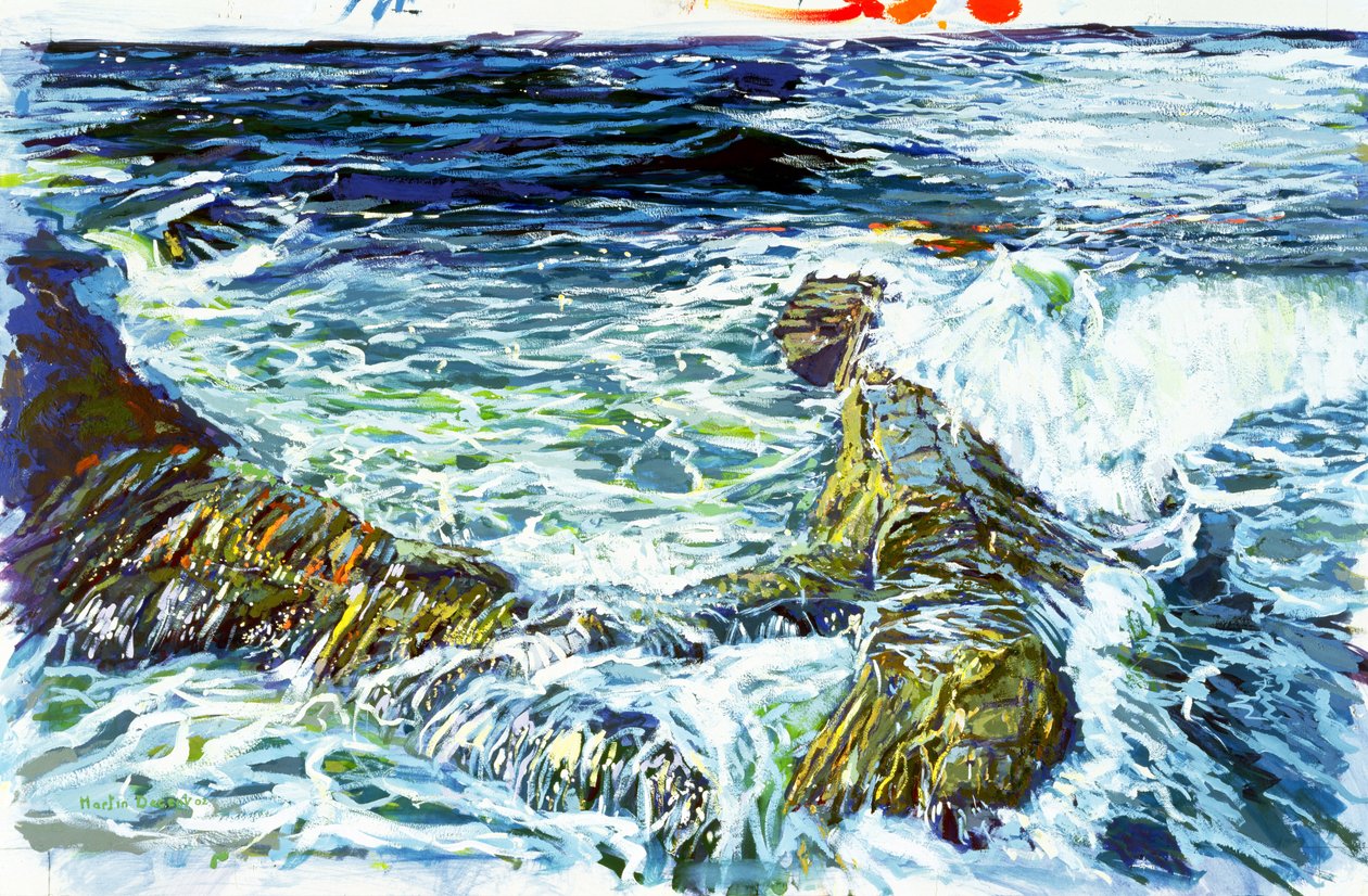 Lands End, 2002 (wc og gouache på papir) av Martin Decent