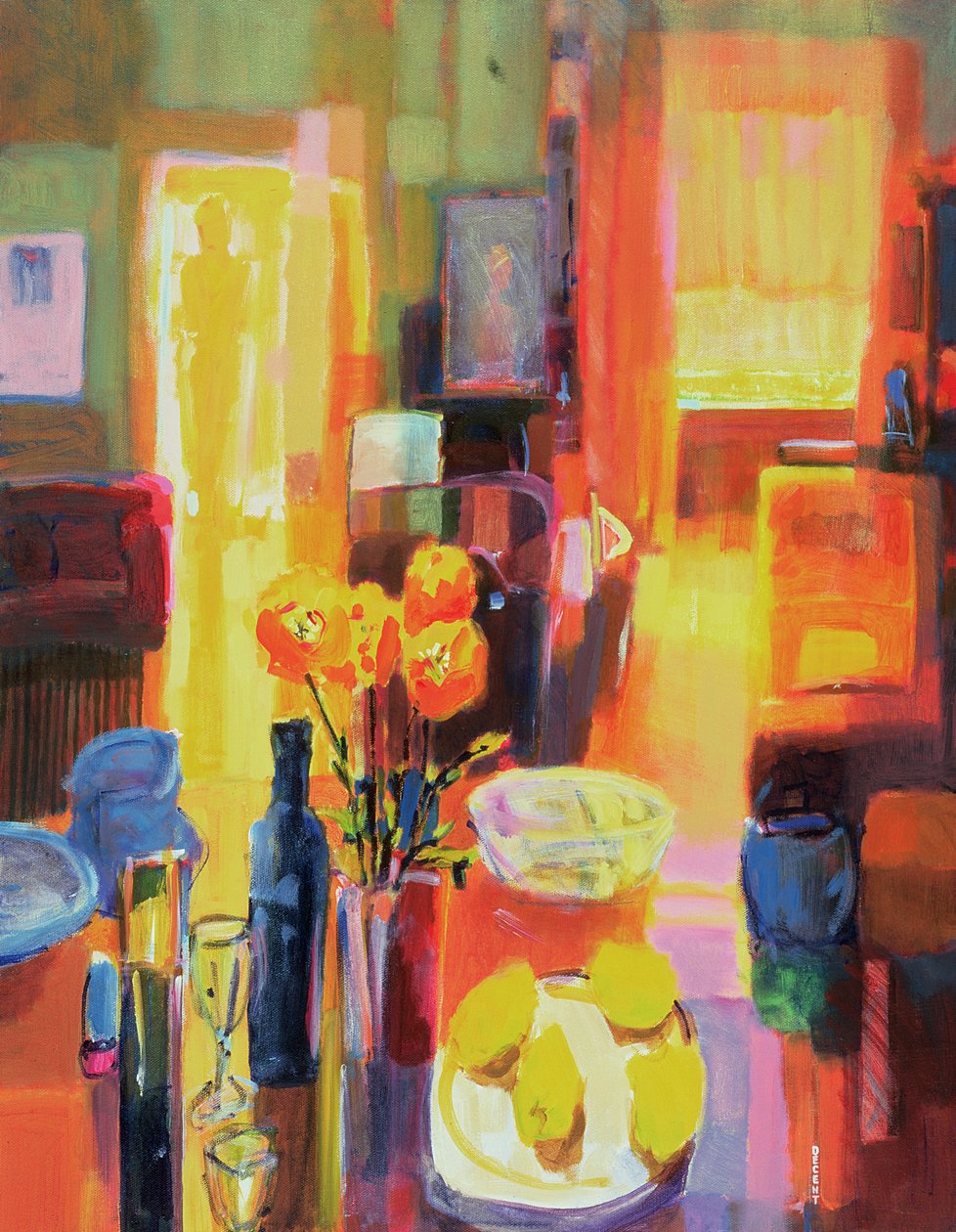 Morning in Paris, 2000 (akryl på lerret) av Martin Decent