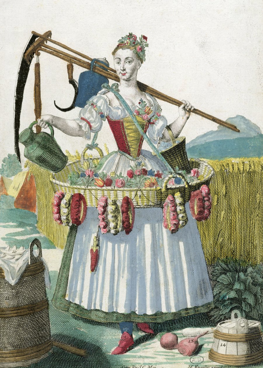En bondekvinne, ca. 1735 av Martin Engelbrecht