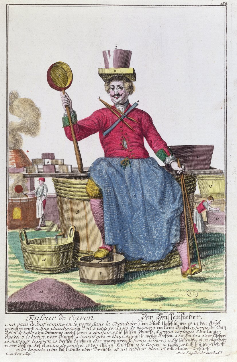 Såpemakeren, ca. 1735 (se også 170136) av Martin Engelbrecht