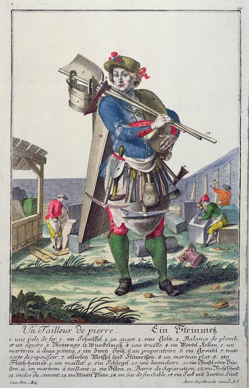 Steinhoggeren, ca. 1735 av Martin Engelbrecht
