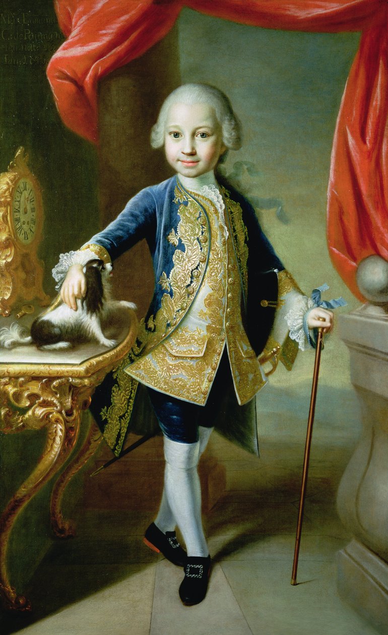 Portrett av en gutt med kjæledyrspaniel, 1700-tallet av Martin II Mytens or Meytens