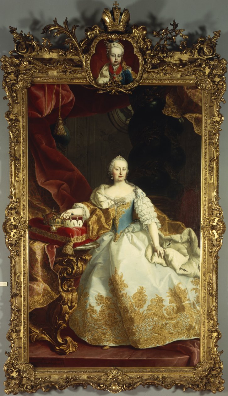 Portrett av keiserinne Maria Theresa med Joseph II som barn, 1744 av Martin Meytens the Younger