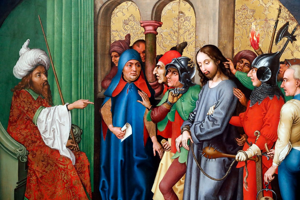 Jesus blir fordømt av Sanhedrin (olje på trepanel) av Martin Schongauer