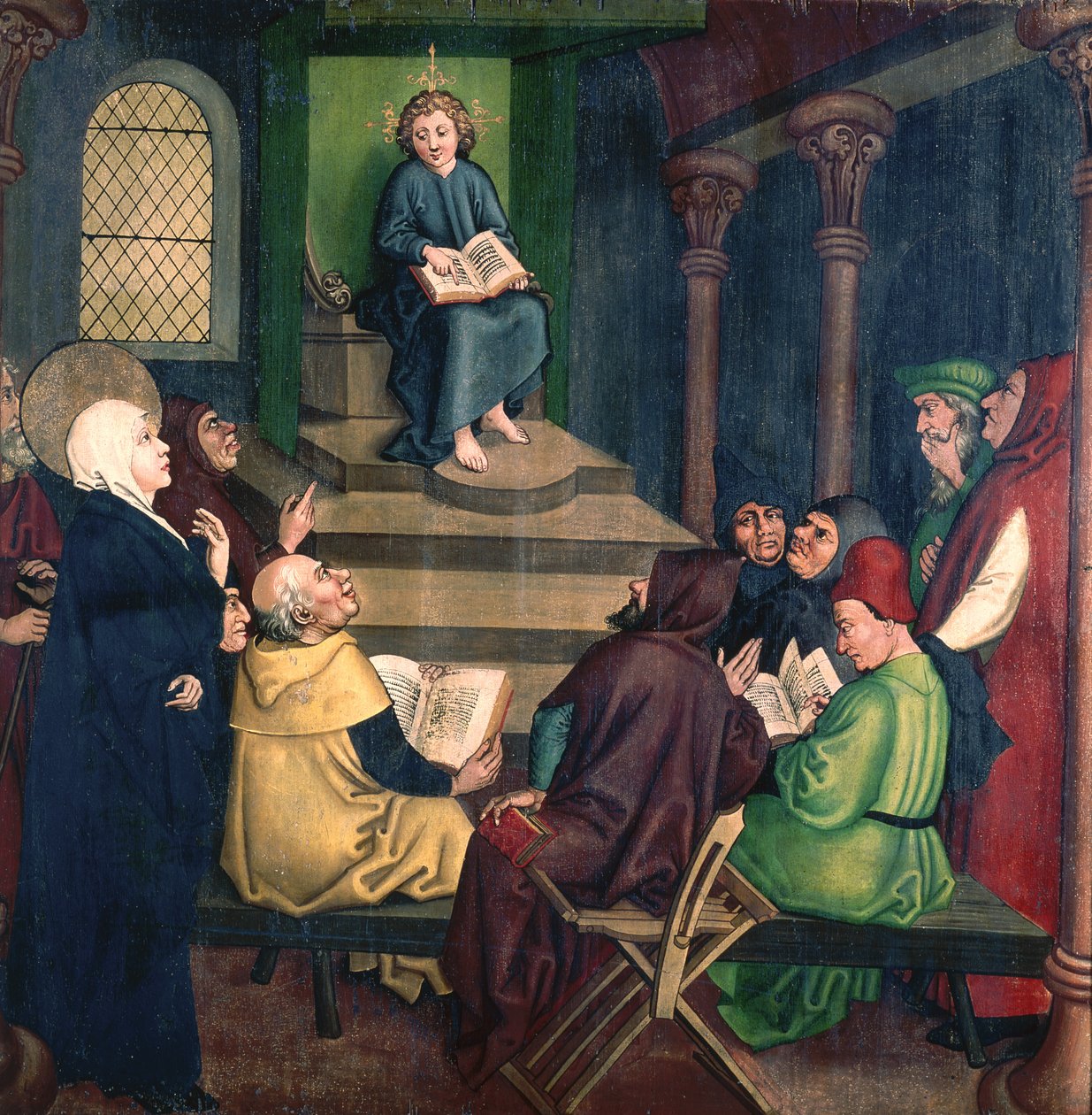 Jesus med legene, fra dominikanernes altertavle, ca. 1470-80 av Martin Schongauer