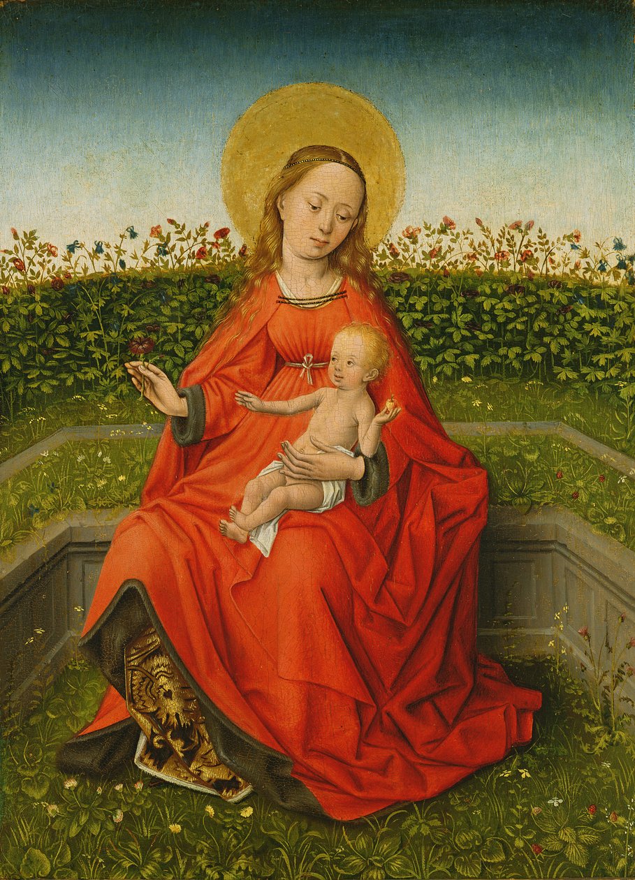 Maria av rosenbusken av Martin Schongauer