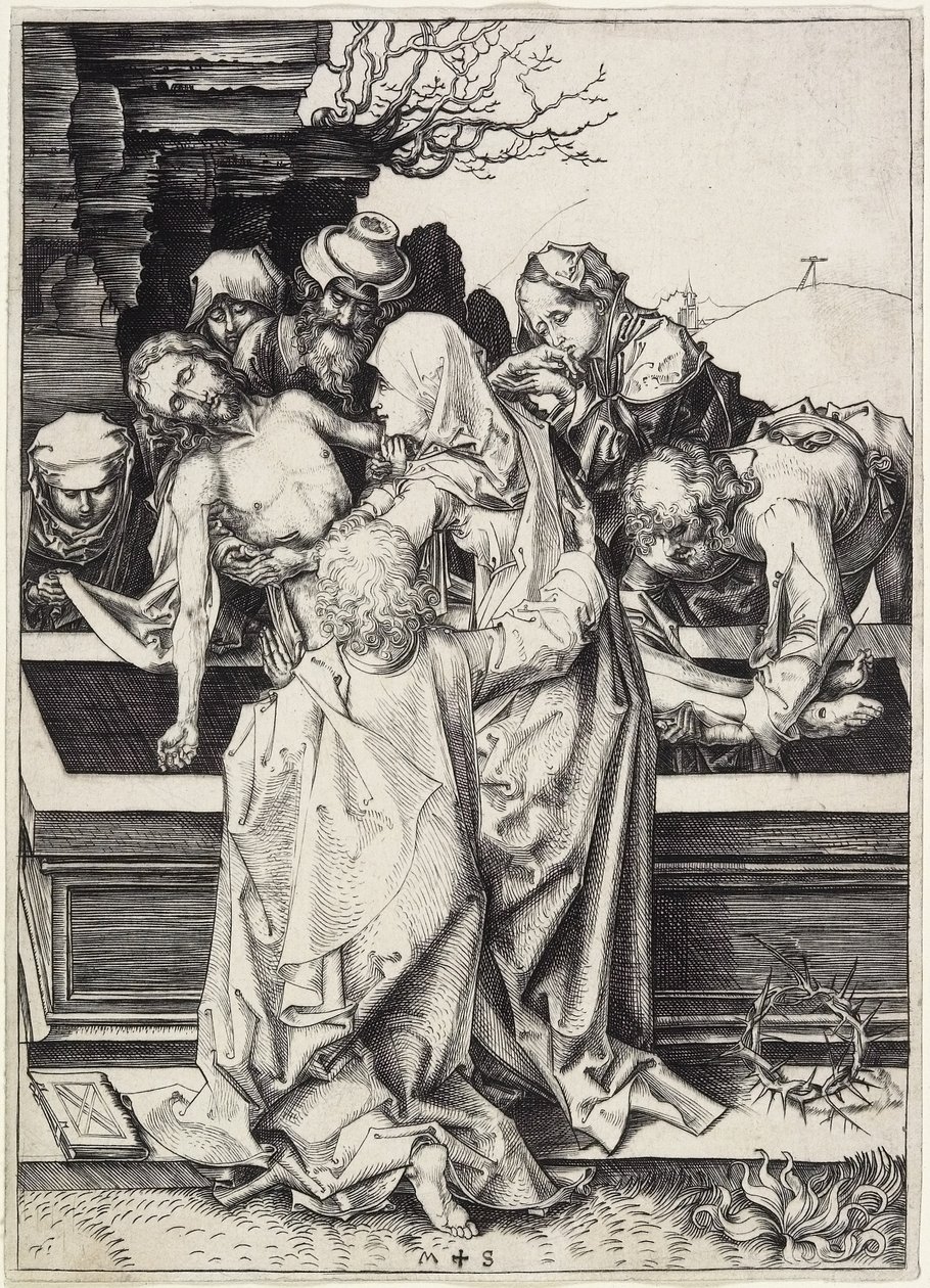 Gravleggingen, ca. 1480 av Martin Schongauer