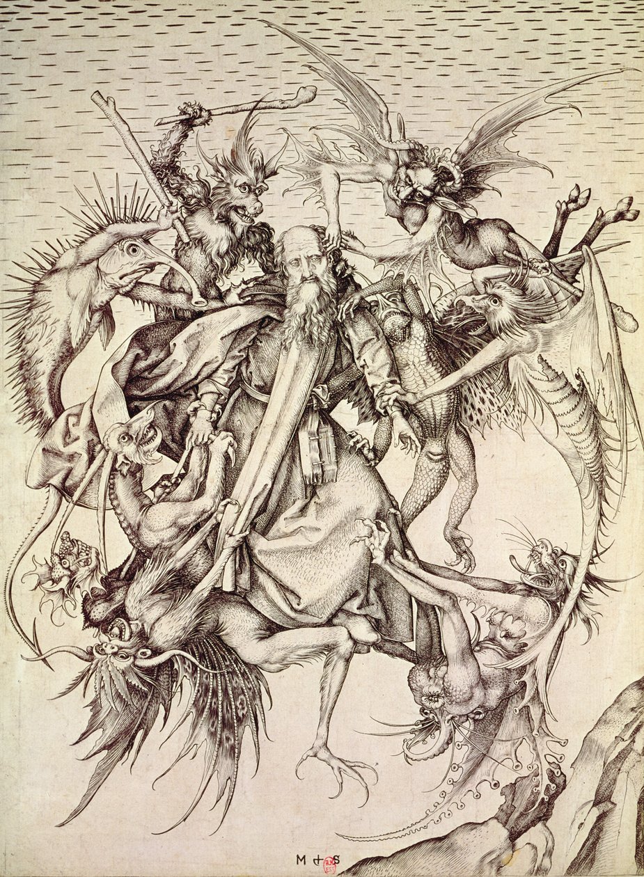 Fristelsen til St. Antonius av Martin Schongauer
