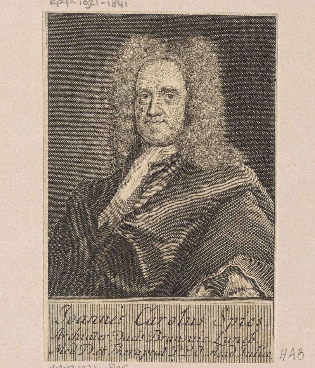Portrett av Johann Carl Spies av Martin Bernigeroth