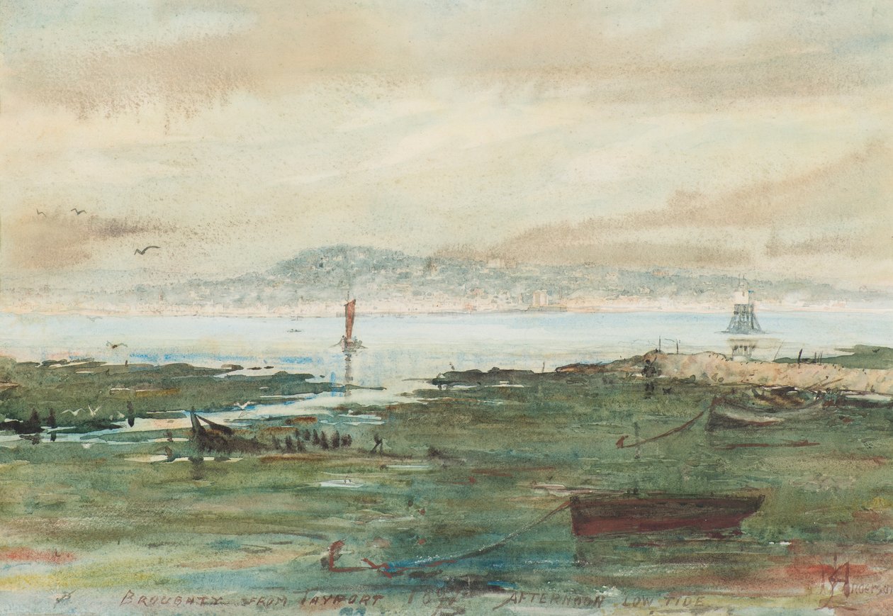 Ettermiddag lavvann: Broughty fra Tayport av Martin  Anderson