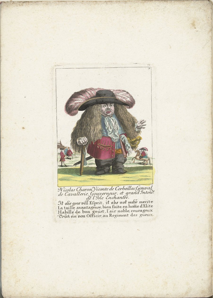 Dvergen Nicolas Charon som general for kavaleriet, ca. 1710 Nicolas Charon, Viconte de Corbeillac, general for kavaleri, guvernør og Grand Intendt. de l
