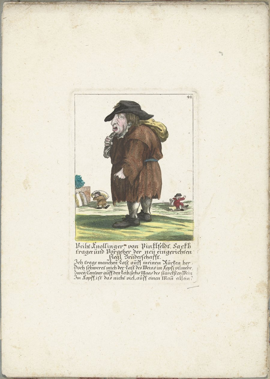 Dwerg Veith Knollinger av Pinklfeldt, ca. 1710 Veith Knollinger von Pinklfeldt, Baghtrager og forgjenger for det nyetablerte Flegl Brotherhood (tittel på objekt) Il Callotto resurcitato eller nyinnredet lite skap (serietittel) av Martin Engelbrecht (attributed to)