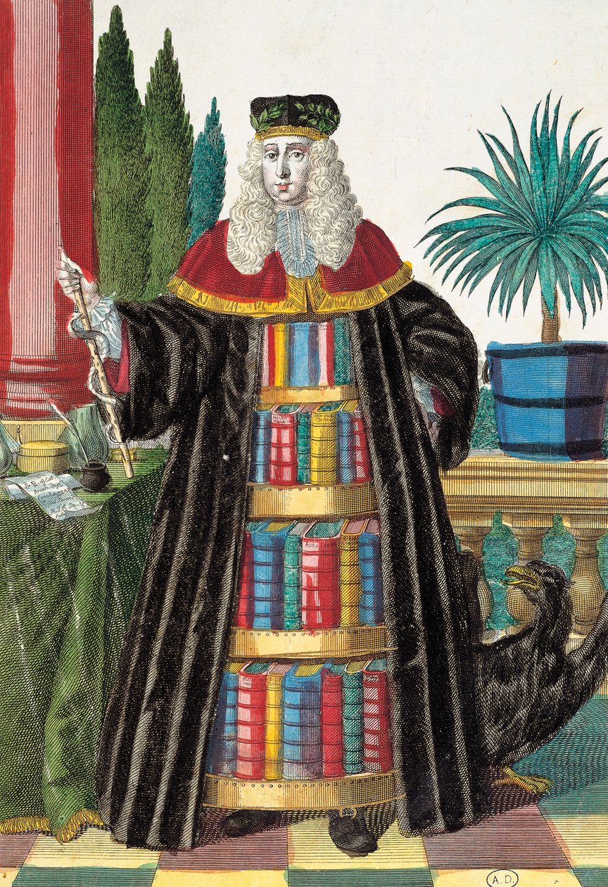 Doktor, gravering fra Assemblage des nouveau manouvries habilles av Martin Engelbrecht (1684-1756), Tyskland av Martin Engelbrecht