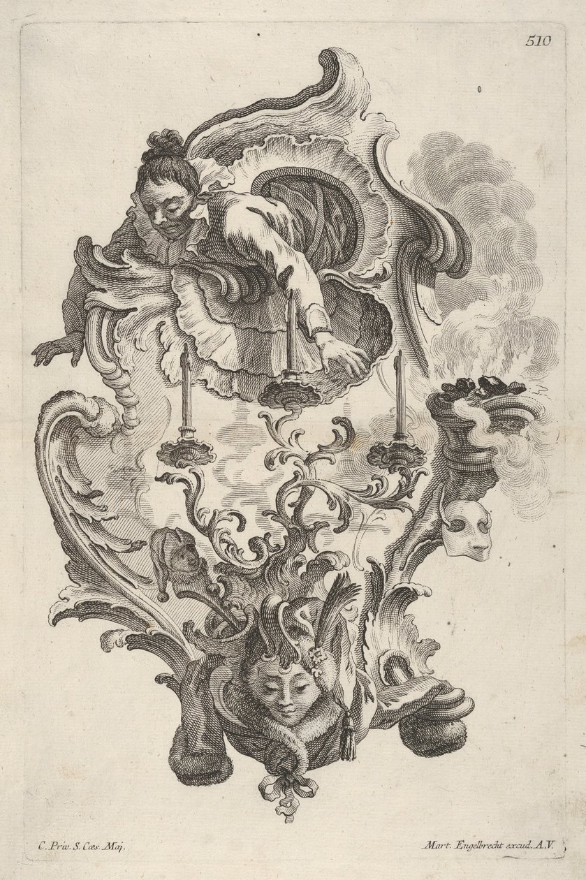 Sconce Representing Winter, fra Sconce Representing the 4 Years Sides, ca. 1730-56. av Martin Engelbrecht