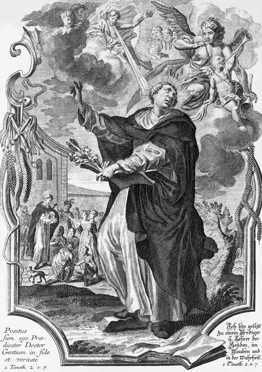 Vincent Ferrer (1350-1419), spansk dominikaner, gravering av Martin Engelbrecht (1684-1756) av Martin Engelbrecht