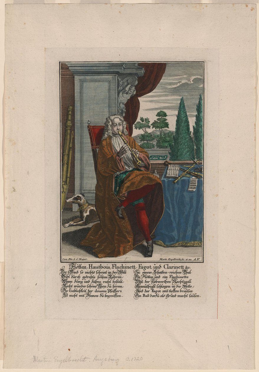 Treblåseinstrumenter, ca 1720-1730 av Martin Engelbrecht