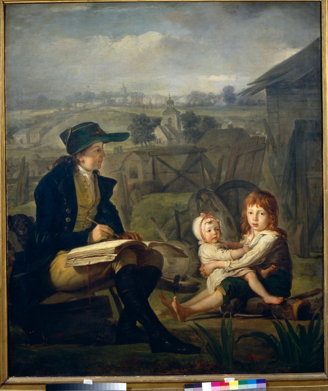 Werther dessine des enfants, illustrasjon du roman ""The Sorrows of Young Werther"" (Les Souffrances du jeune Werther) av Johann Wolfgang von Goethe (1749-1832) - Werther tegner barn - Olje på lerret av Martin Ferdinand Quadal (1736-1808) ) av Martin Ferdinand Quadal