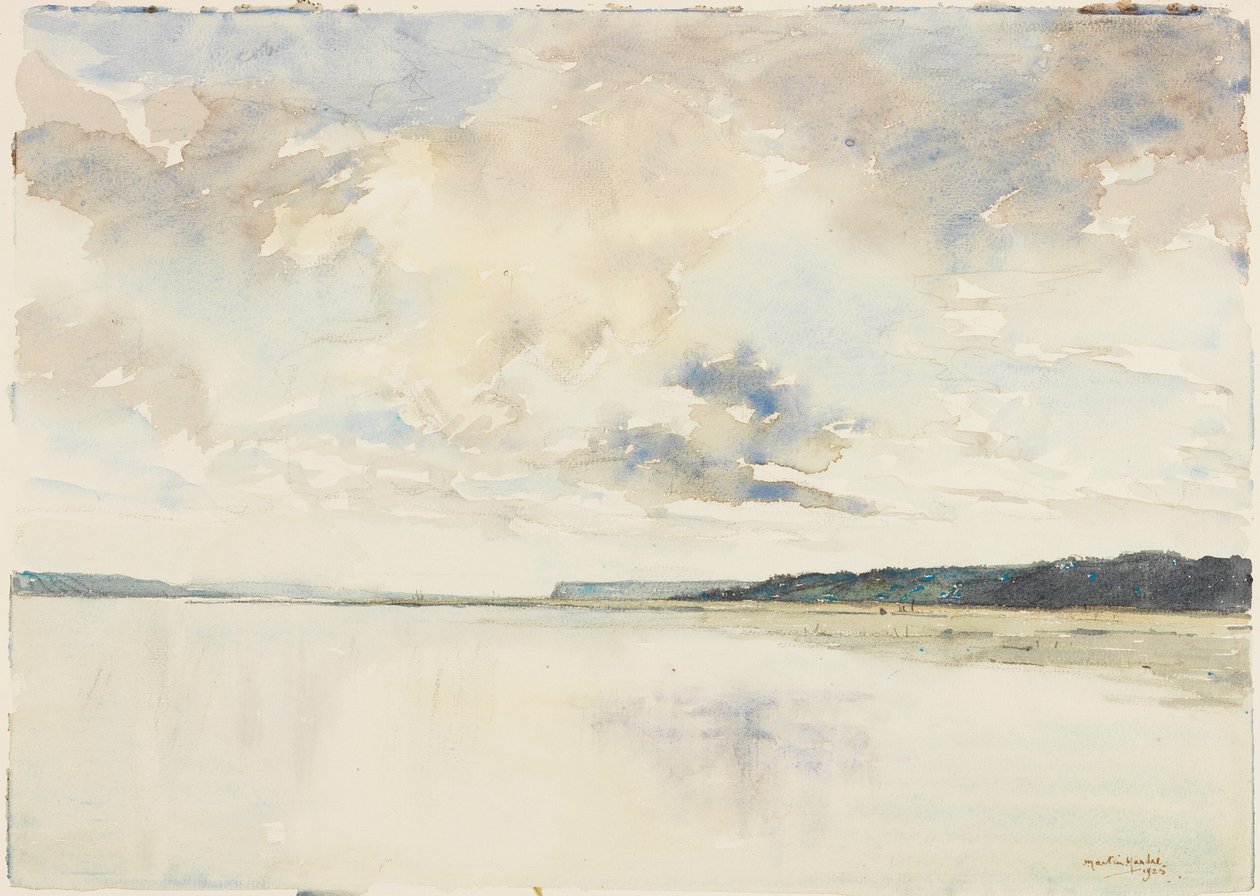 The Mouth of the Seine (blyant og akvarell på papir) av Martin Hardie