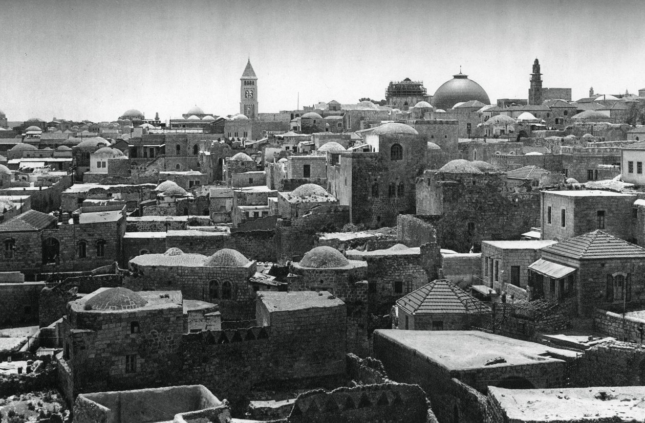 Jerusalem og kuppelen til Den hellige gravs kirke, 1937 av Martin Hurlimann