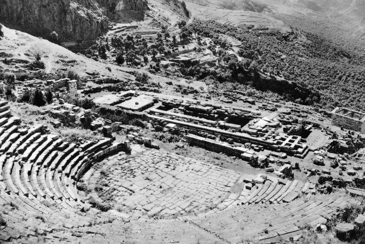 Teater og Apollon-tempel, Delphi, Hellas, 1937 av Martin Hurlimann
