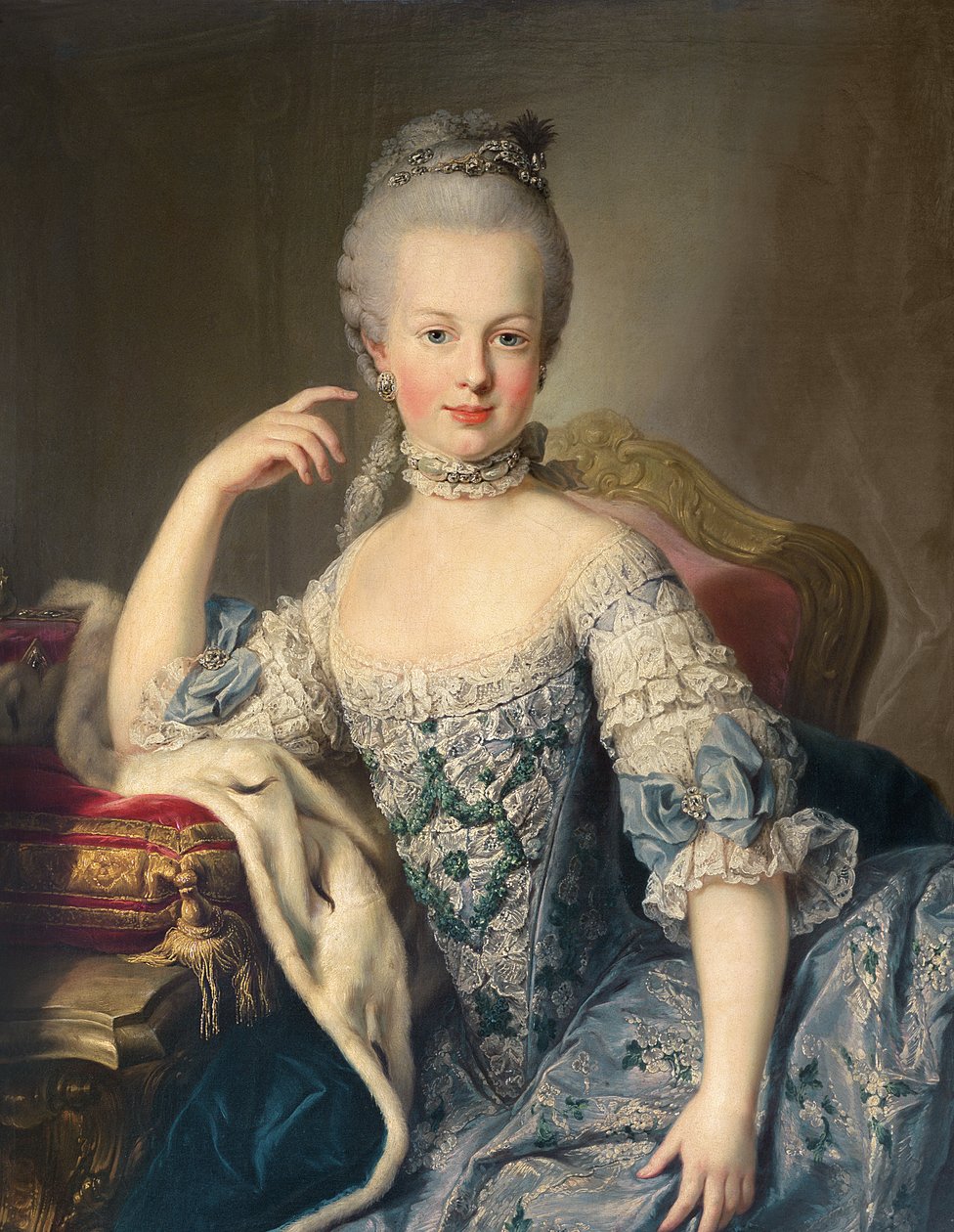 Erkehertuginne Marie Antoinette Habsburg-Lorraine (1755-93) 1767-68 av Martin II Mytens or Meytens