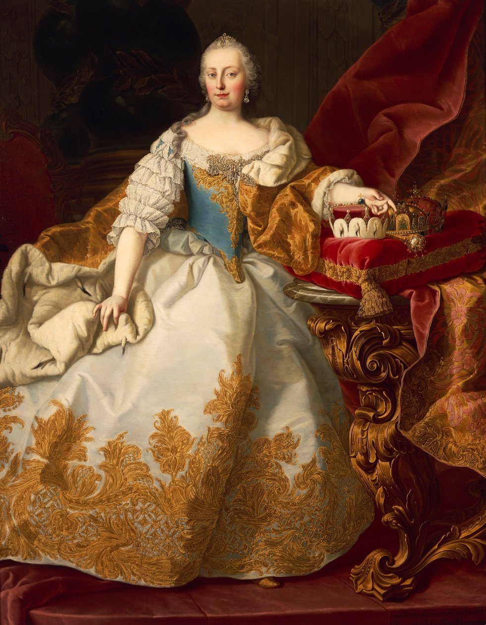 Østerrike, Wien, Portrett av Maria Theresa Habsburg, den hellige romerske keiserinne av Martin II Mytens or Meytens