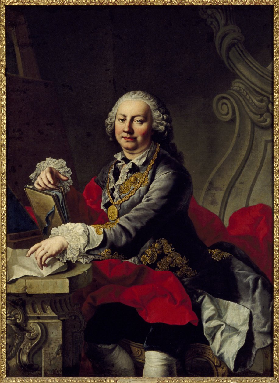 Autoportrett - Selvportrett, av Mijtens (Meytens), Martin van, den yngre (1695-1770). Olje på lerret. Mål: 147x106 cm. Nasjonalmuseet Stockholm av Martin II Mytens or Meytens