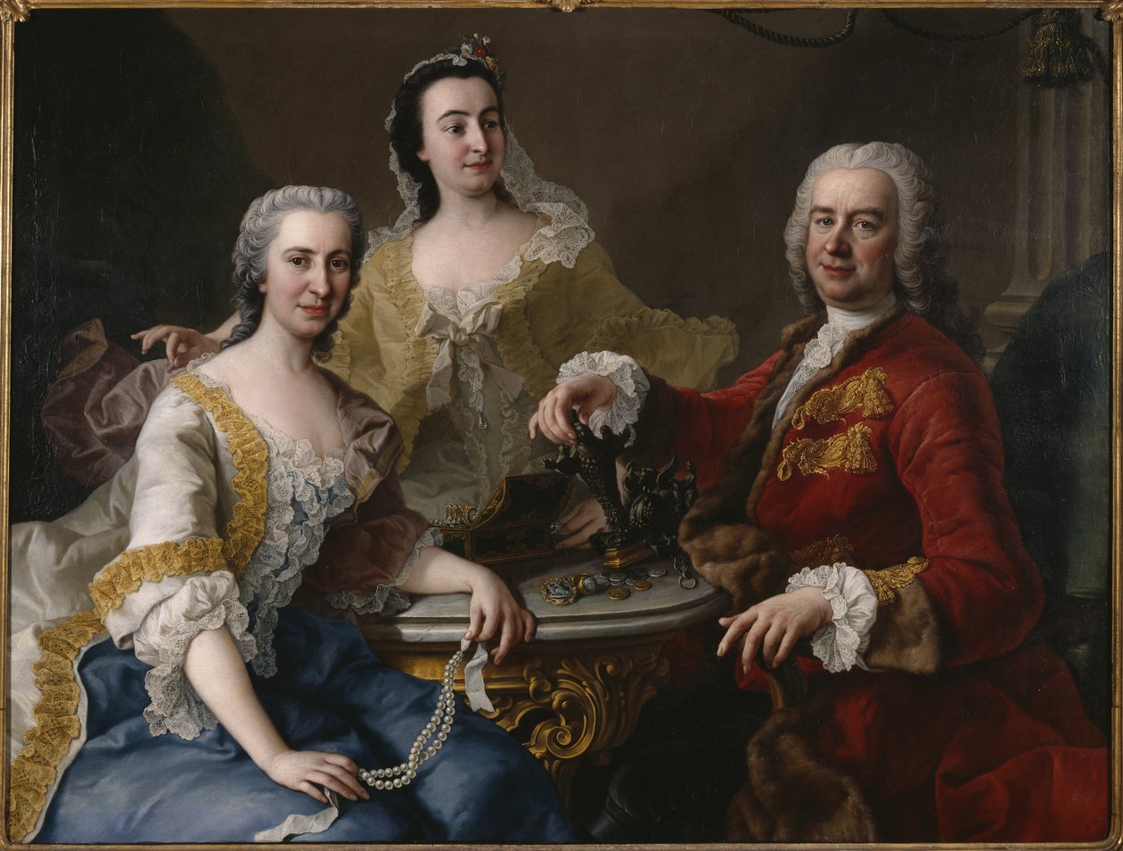 Joseph Angelo de France (1691-1761) med familie, av Mijtens (Meytens), Martin van, den yngre (1695-1770). Olje på lerret av Martin II Mytens or Meytens