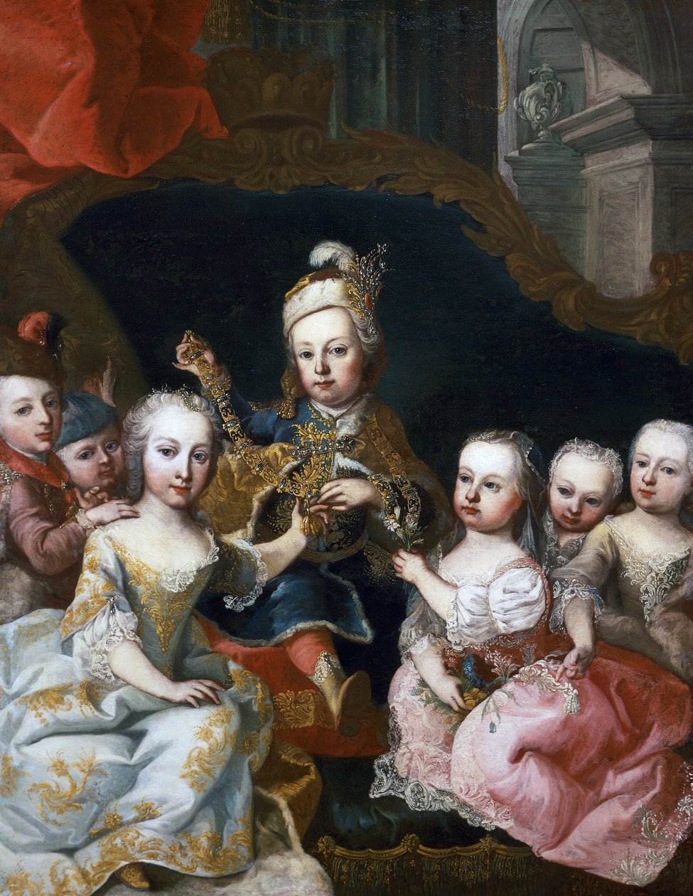 Portrett av Joseph II som barn med brødrene sine (Wien av Martin II Mytens or Meytens