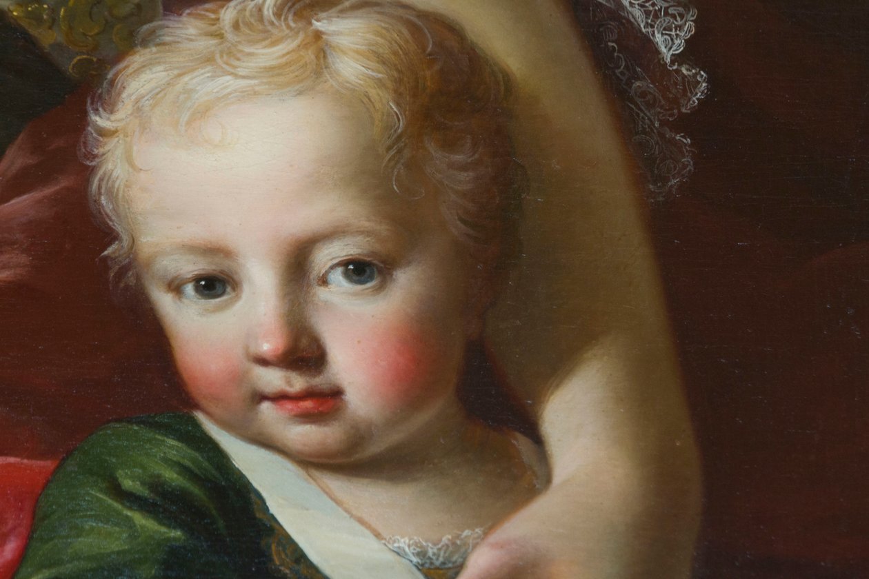 Portrett av Victor Amadeus III av Sardinia (1726-1796), detalj fra Portrait of Polyxena av Martin II Mytens or Meytens