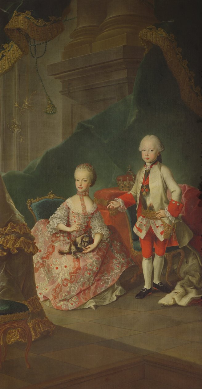 To barn av keiserinne Maria Theresia av Østerrike (1717-80) Leopold (1747-92) (senere keiser Leopold II) og hans søster prinsesse Maria Christine (senere kone til Albert Sachsen-Teschen grunnlegger av Alb av Martin II Mytens or Meytens