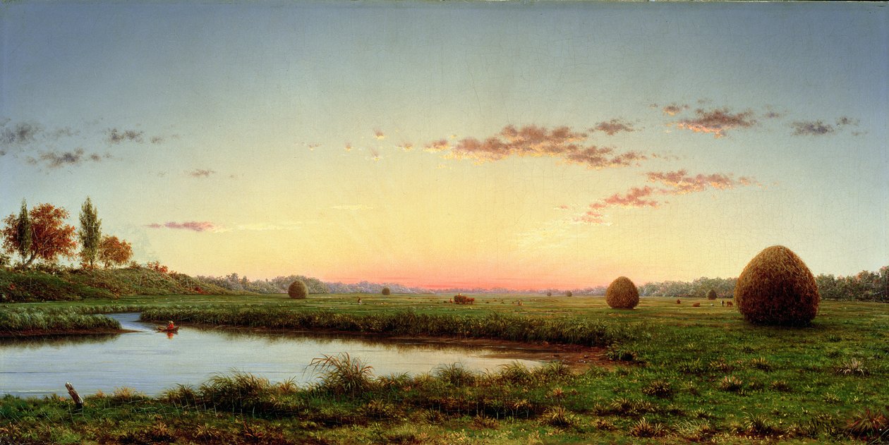 Haystacker på Newburyport Marshes, 1862 av Martin Johnson Heade