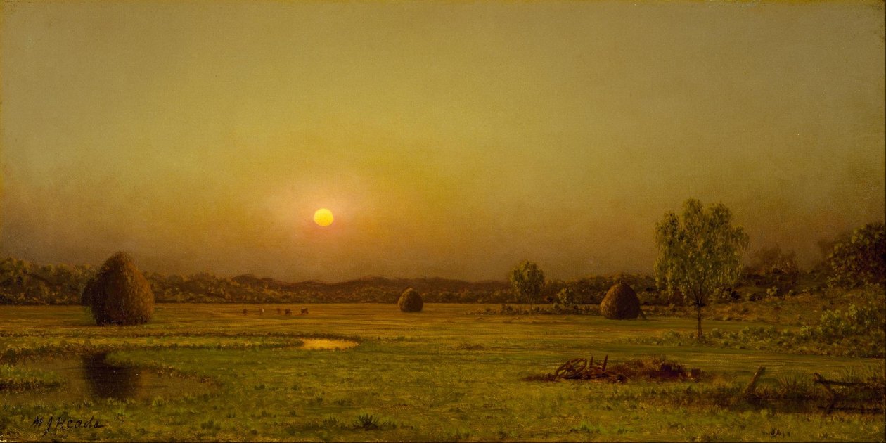 Solnedgang over sumpområdet, Newburyport, Massachusetts av Martin Johnson Heade