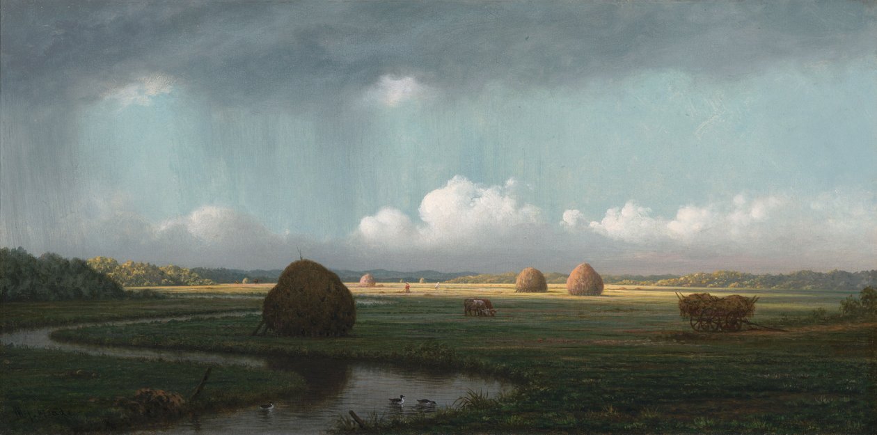 Plutselig regnbyge, myrene ved Newbury av Martin Johnson Heade