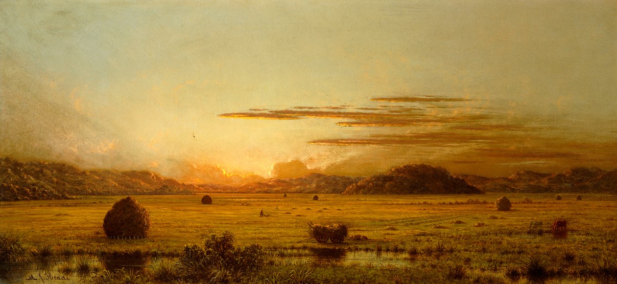 Soloppgang, Hoboken Meadows, ca. 1875-1885 av Martin Johnson Heade
