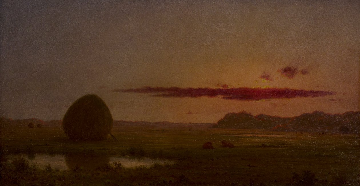 Solnedgang, engene ved Newburyport av Martin Johnson Heade