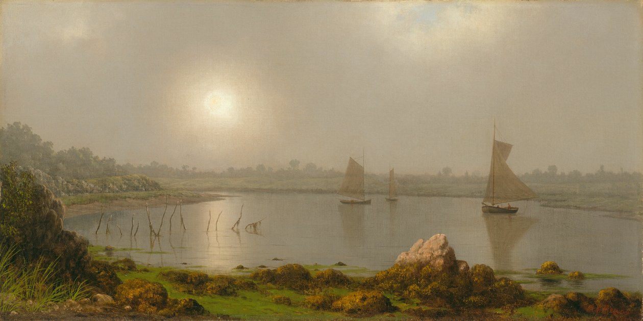 York Harbor, kysten av Maine av Martin Johnson Heade