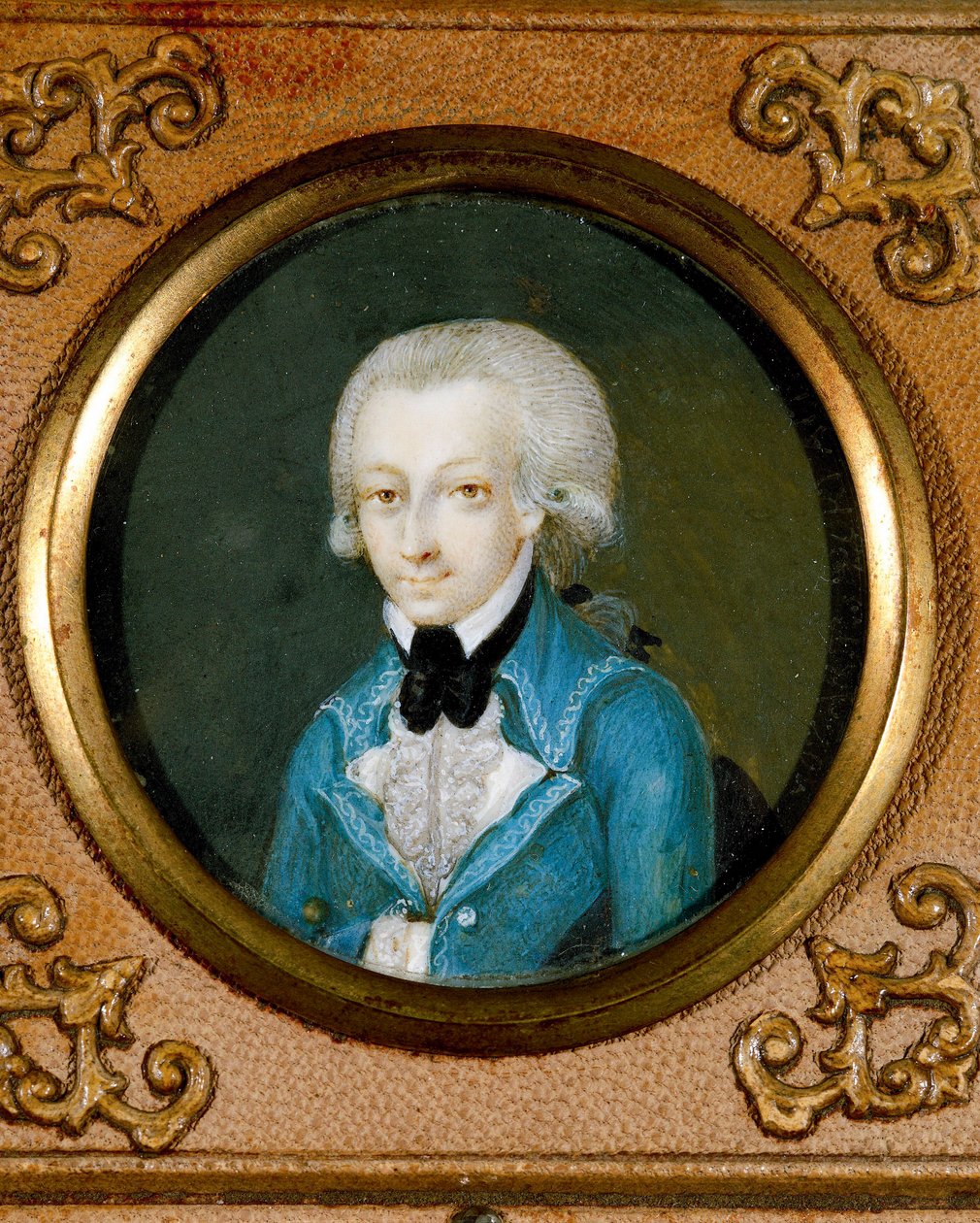 Østerrike, portrett av den østerrikske komponisten Wolfgang Amadeus Mozart (1756 - 1791), ca. 1773 (miniatyr på elfenben) av Martin Knoller