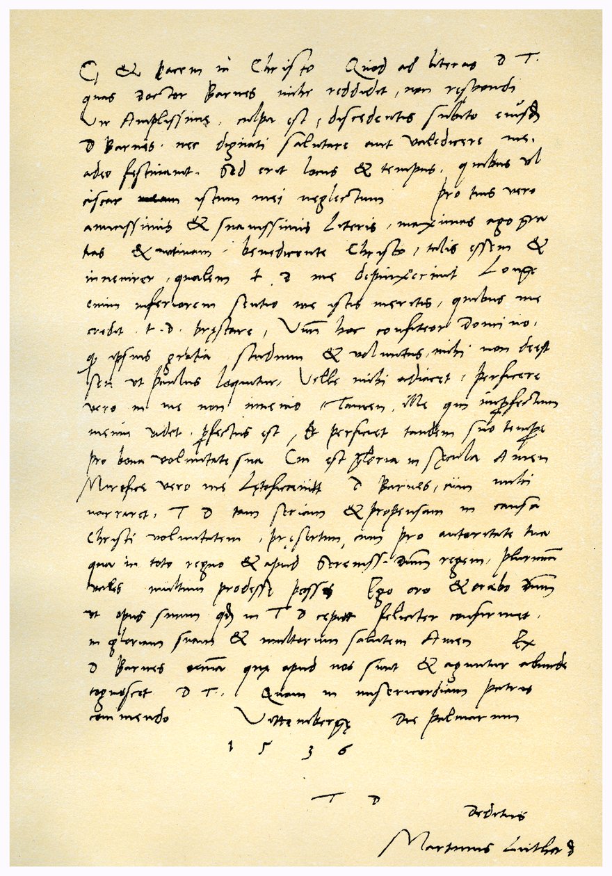 Brev fra Martin Luther til Thomas Cromwell, 9. april 1536 av Martin Luther