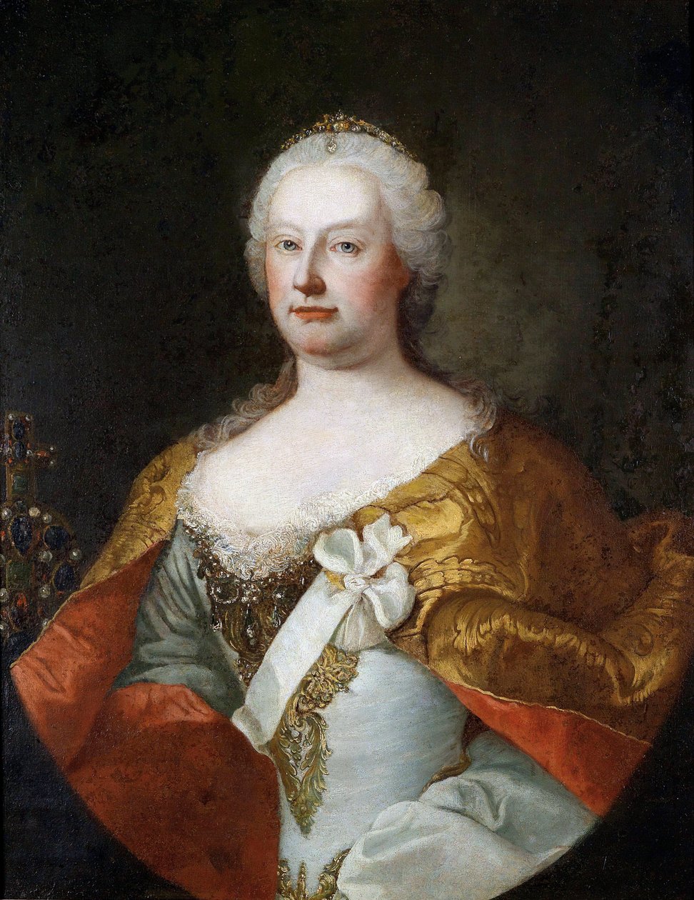 Portrett av keiserinne Maria Theresia av Østerrike (1717-1780) - Maleri av Martin van Meytens (1695-1770), olje på lerret, ca. 1750, nederlandsk kunst av Martin Meytens the Younger