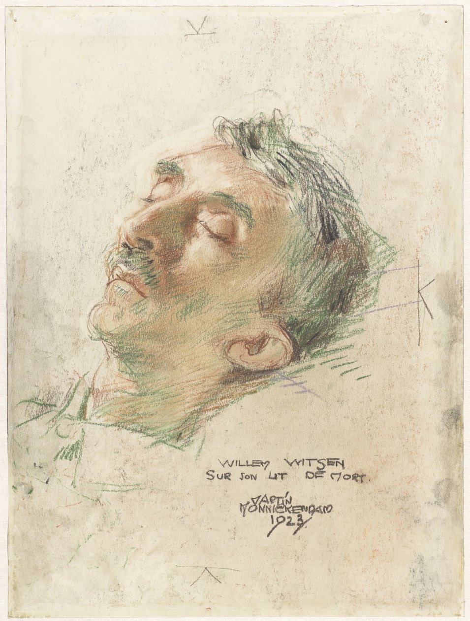 Willem Witsen på dødsleiet Willem Witsen sur son lit de mort (tittel på objekt) av Martin Monnickendam
