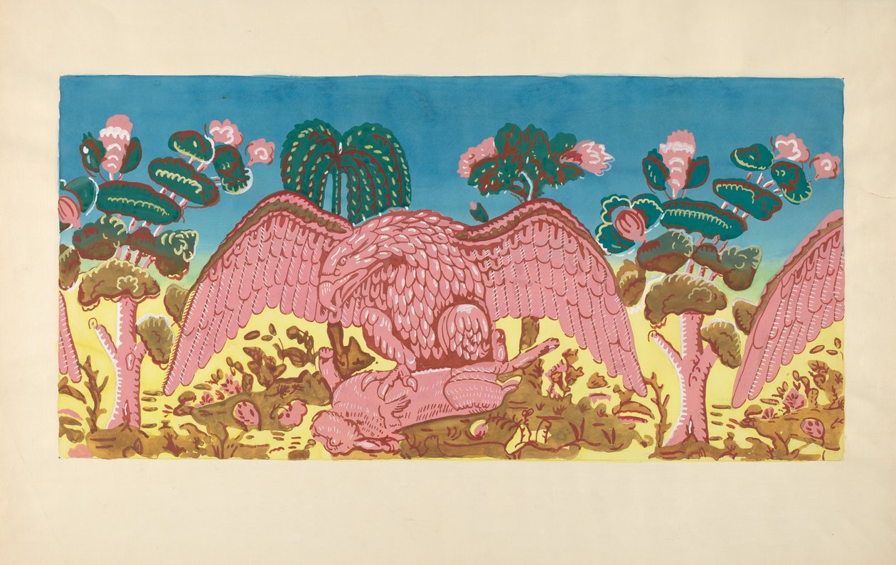 Bandbox Design Eagle and Rabbit, ca. 1936. av Martin Partyka