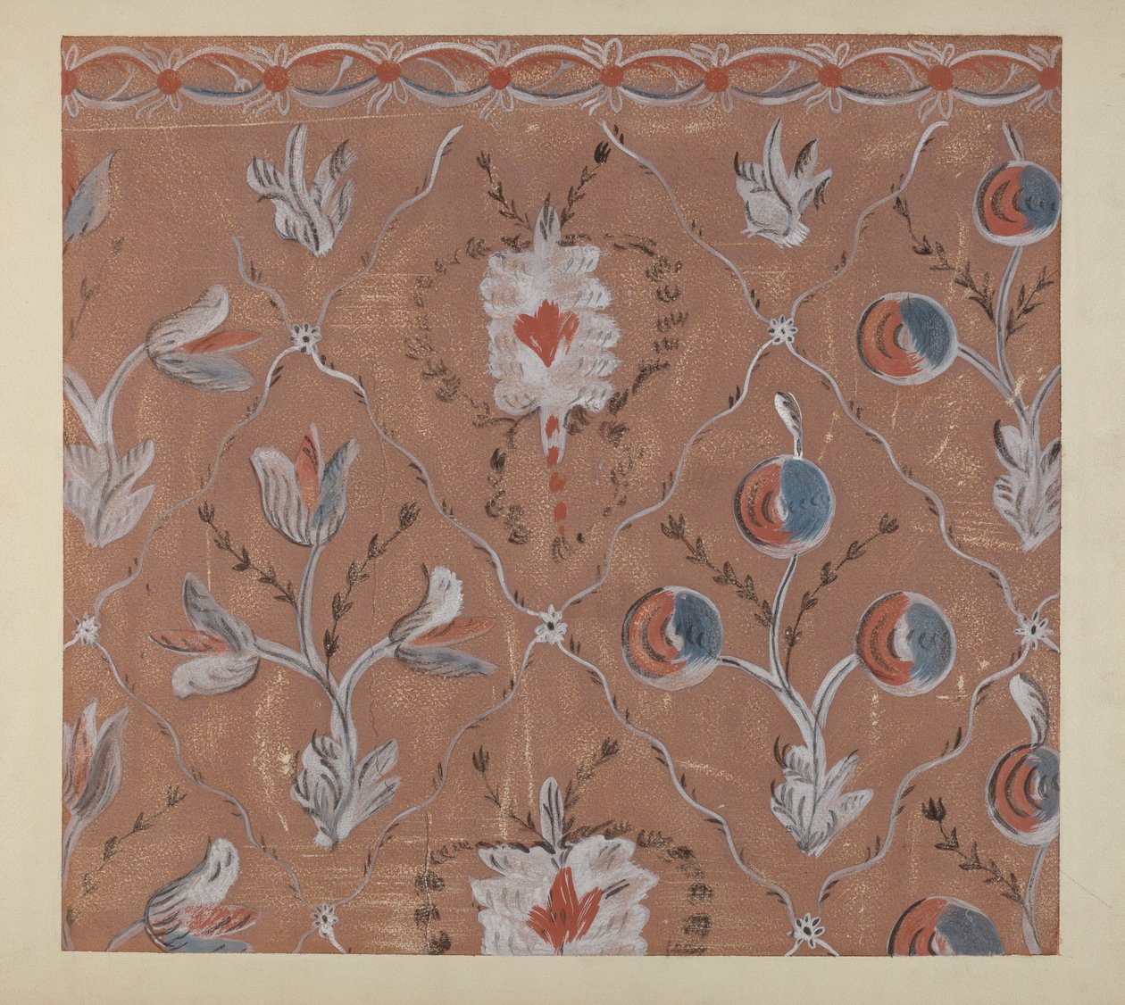 Håndmalt veggdetalj, ca. 1939. av Martin Partyka